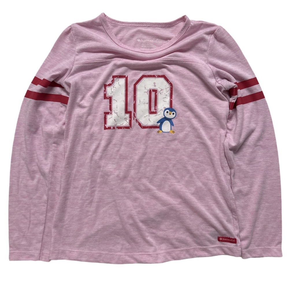 AMERICAN GIRL limited edition girls pink penguin pj top, M (10-12).